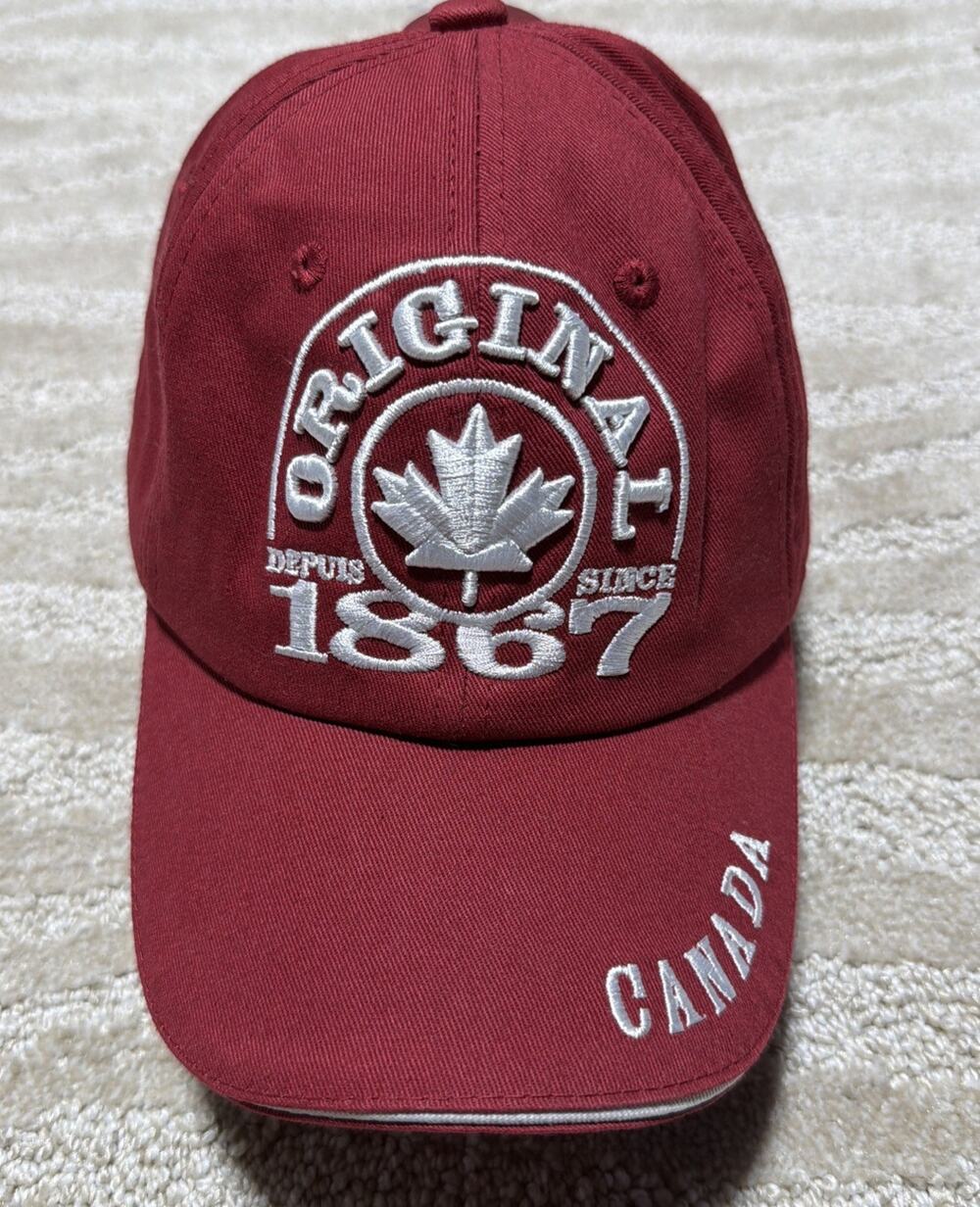 New Canada 1867 Mapleleaf Unisex Adj Red Cap-Stone Age NWT